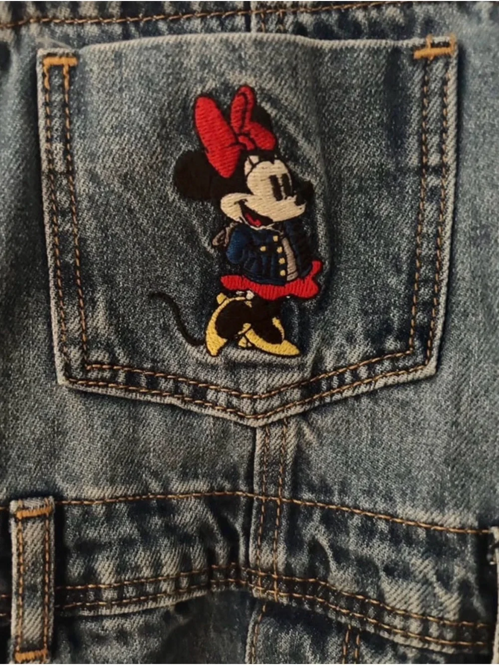 Disney Denim Overalls with Minnie Embroidered Front Pocket - Blue